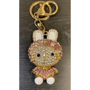 Kitty Bag Keychain Cute Rhinestone Bag Charm Rhinestone Keyring *New